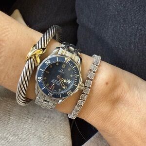 Omega Seamaster Woman’s Diver Watch in Silver and Navy